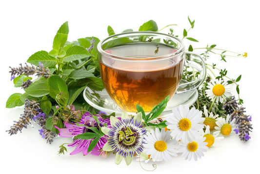 Valerian, Lavender, Chamomile, Lemon Balm, Passionflower Tea